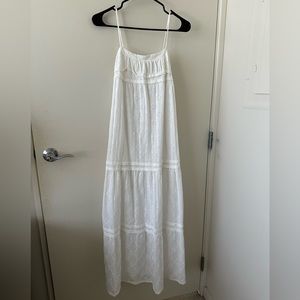 Zara White Eyelet Maxi Dress